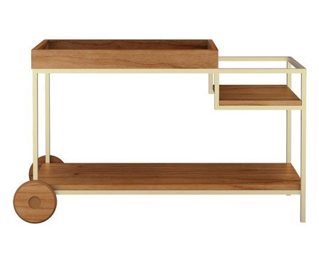 Carrinho Bar Wood Castanho e Champanhe | Westwing