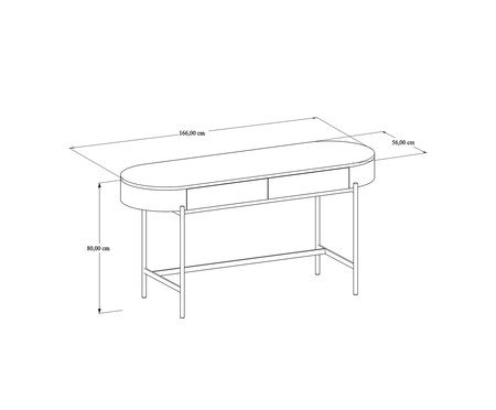 Escrivaninha Elipse Castanho e Dourado | Westwing