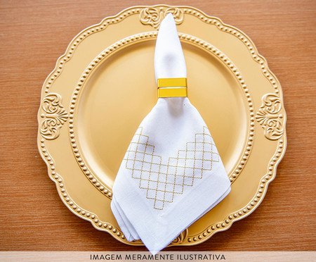 Guardanapo Grob Branco e Dourado | Westwing