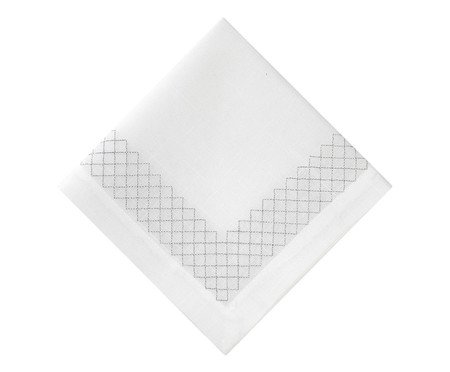 Guardanapo Miriano Branco e Prateado | Westwing