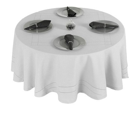 Toalha de Mesa Redonda Giela Branco | Westwing