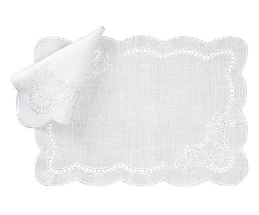 Jogo de Lugar Americano e Guardanapo Uruchi Branco, white | WestwingNow