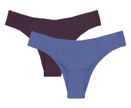 Kit Com 2 Calcinhas Biquíni Invisível Vinho Bordô Azul Persia | Westwing