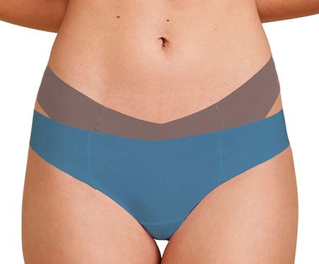 Kit Com 2 Calcinhas Biquíni Invisível Marron Avelã Azul Aura | Westwing
