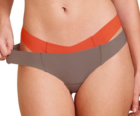Kit Com 2 Calcinhas Biquíni Invisível Marron Avelã Coral Energia | Westwing
