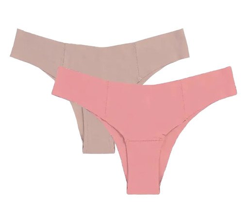 Kit Com 2 Calcinhas Biquíni Invisível Bege Camurça Coral Energia, beige | WestwingNow