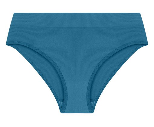 Calcinha Laterais Largas Em Microfibra Canelada Free Azul Aura, blue | WestwingNow