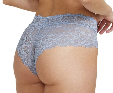 Calcinha Laterais Largas Em Renda Azul Delicato | Westwing