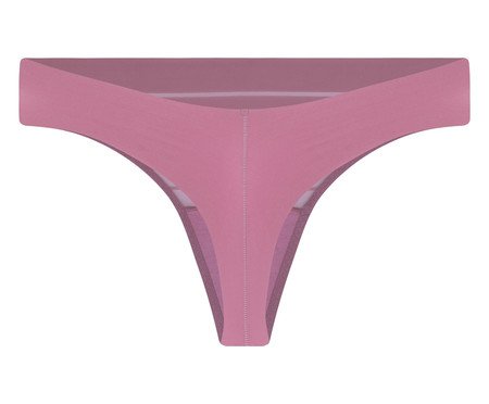 Calcinha Fio Dental Em Tule Listrado E Microfibra Rosa Natural | Westwing