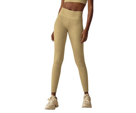 Calça Legging Canelada Bege Aveia