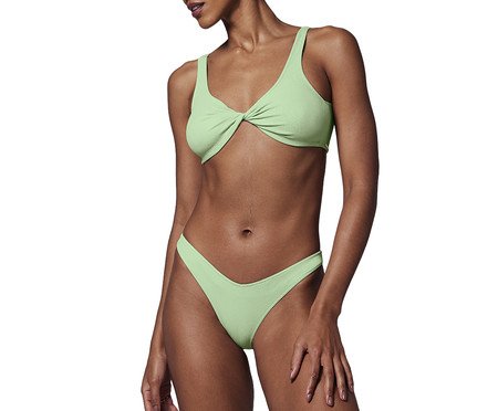 Calcinha Biquíni Lacinho Bumbum Duplo Verde Pistache | Westwing