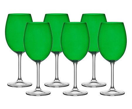 Jogo de Taças em Cristal Bordeaux Verde | Westwing