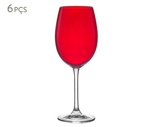 Jogo de Taças para Vinho Tinto em Cristal Confiant, Vermelho | WestwingNow