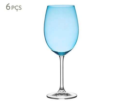 Jogo de Taças para Vinho Tinto em Cristal Calme, Azul | WestwingNow