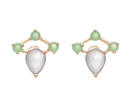 Brinco Gold Raquel Schiavon com Cristais Ametista e Peridoto | Westwing