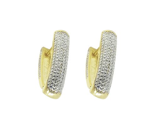 Brinco Argola Média Semijoia Banho de Ouro 18K, Dourado | WestwingNow