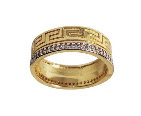 Anel Grega Zircônias Gold | Westwing