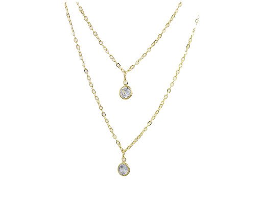 Colar Duplo com Pontos de Luzsemijoia Banho de Ouro 18K, Dourado | WestwingNow