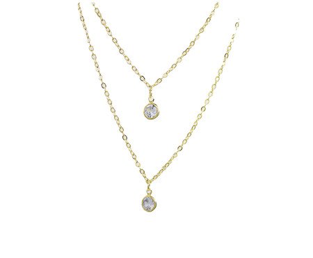 Colar Duplo com Pontos de Luzsemijoia Banho de Ouro 18K | Westwing