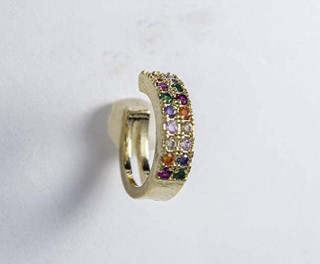 Brinco Piercing Fake Cristal Variado Semijoia Banho de Ouro 18K | Westwing