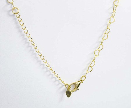 Colar Elo Coração e Pingente Coração de Zircônia Banho de Ouro 18K | Westwing