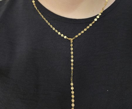 Colar Gold Gravata Medalhinhas e Ponto de Luz | Westwing