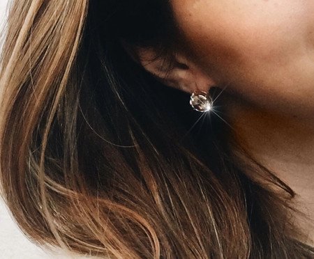 Brinco Ponto de Luz Grande 12 Mm Semijoia Banho de Ouro 18K Zirconia | Westwing