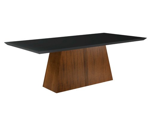 Mesa de Jantar Retangular Prisma - Preta e Imbuia, Natural | WestwingNow