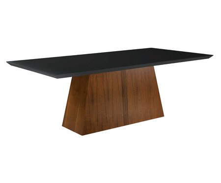 Mesa de Jantar Retangular Prisma - Preta e Imbuia