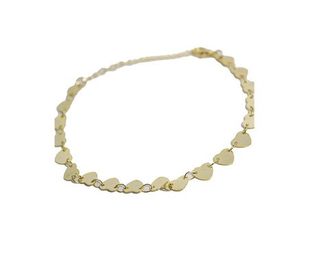 Pulseira Corações Medalha Semijoia Banho de Ouro 18K | Westwing