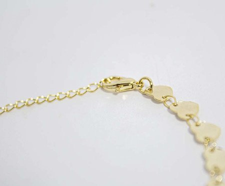 Pulseira Corações Medalha Semijoia Banho de Ouro 18K | Westwing