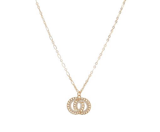 Colar Gold Elo Fígaro e Círculo Duplo com Zircônias, Dourado | WestwingNow