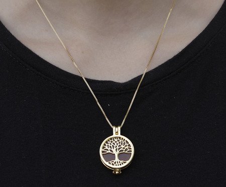Pingente Cápsula Arvore da Vida Semijoia Banho de Ouro 18K | Westwing