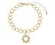 Pulseira Gold Elo Groumet com Corações Cravejado, Dourado | WestwingNow