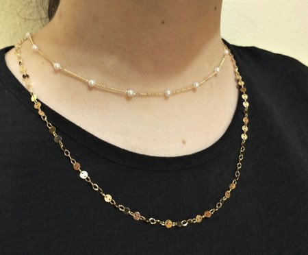 Colar Gold Duplo Medalhas e Micropérolas | Westwing