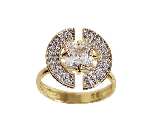 Anel Semi Pizza de Zircônias Gold, Dourado | WestwingNow