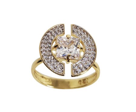 Anel Semi Pizza de Zircônias Gold | Westwing