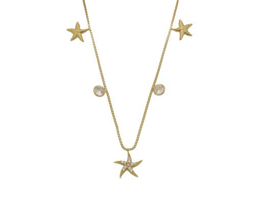 Colar Choker de Zirconias e Ponto de Luz Semijoia Banho de Ouro 18K, Dourado | WestwingNow