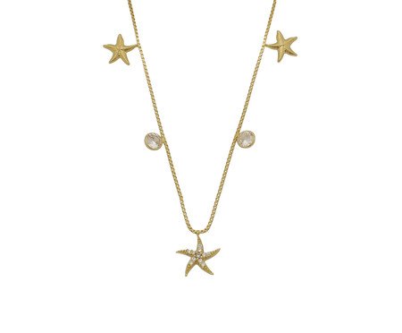 Colar Choker de Zirconias e Ponto de Luz Semijoia Banho de Ouro 18K | Westwing