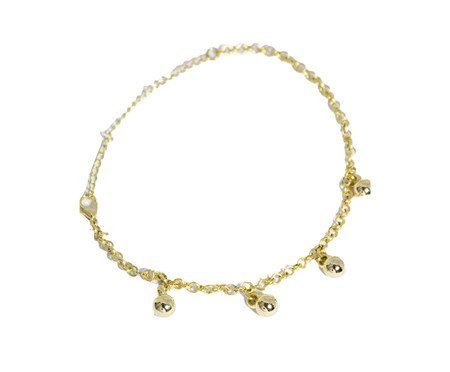 Pulseira Elo Português e Esferas Semijoia Banho de Ouro 18K | Westwing
