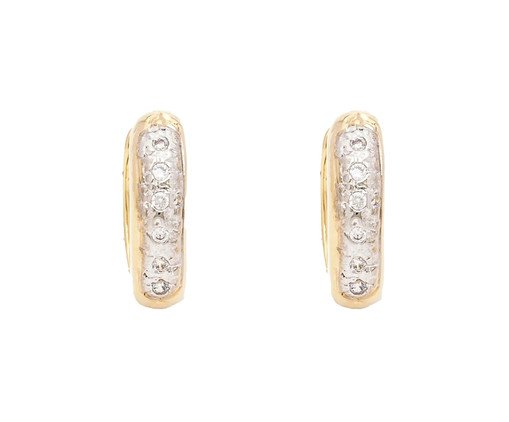 Brinco Venice Bombê Articulado Ouro 18K Cravação de Zirconias, Dourado | WestwingNow