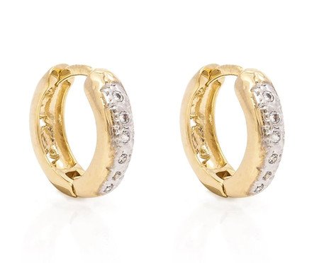 Brinco Venice Bombê Articulado Ouro 18K Cravação de Zirconias | Westwing