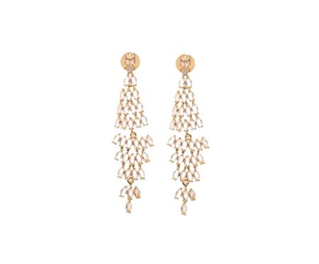 Brinco Festa Navetes Pedra Natural de Morganita Gold | Westwing