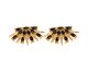 Brinco Ear Cuff Solar Semijoia Banho de Ouro 18K Zirconia Preta, Dourado | WestwingNow