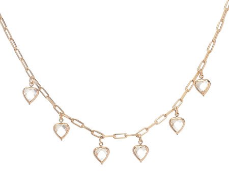Choker Elo Cartier e Corações Pendurados de Zircônias Incolores | Westwing