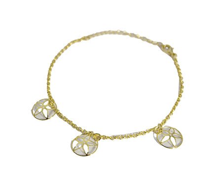 Pulseira Três Flores Mandala Semijoia Banho de Ouro 18K | Westwing