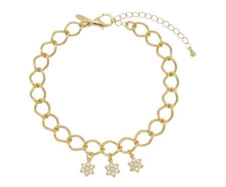Pulseira Gold Elo Groumet com Flor | Westwing