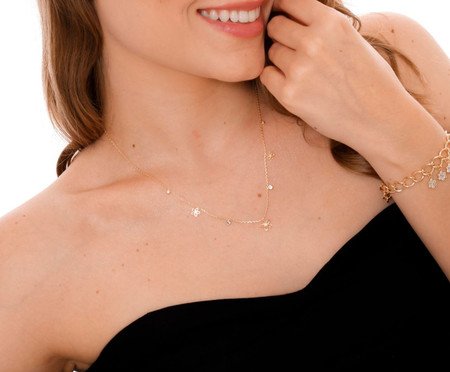 Pulseira Gold Elo Groumet com Flor | Westwing