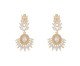 Brinco Festa Folhas e Coroa de Zircônias Cravejadas Gold, Dourado | WestwingNow