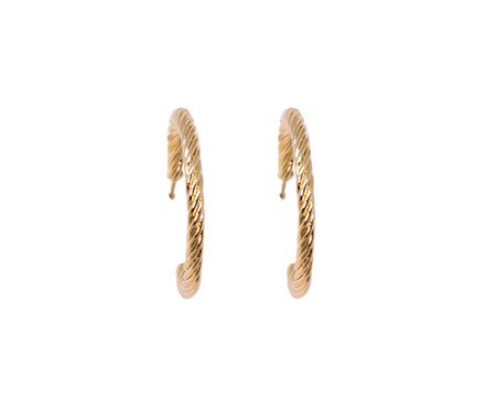 Brinco Argola Torcida Média Semijoia Banho de Ouro 18K | Westwing